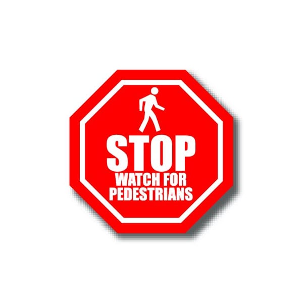 Ergomat 16in OCTAGON SIGNS - Stop Watch for Pedestrians DSV-SIGN 256 #0032 -UEN - main